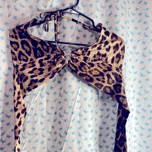 cropped backless blouse